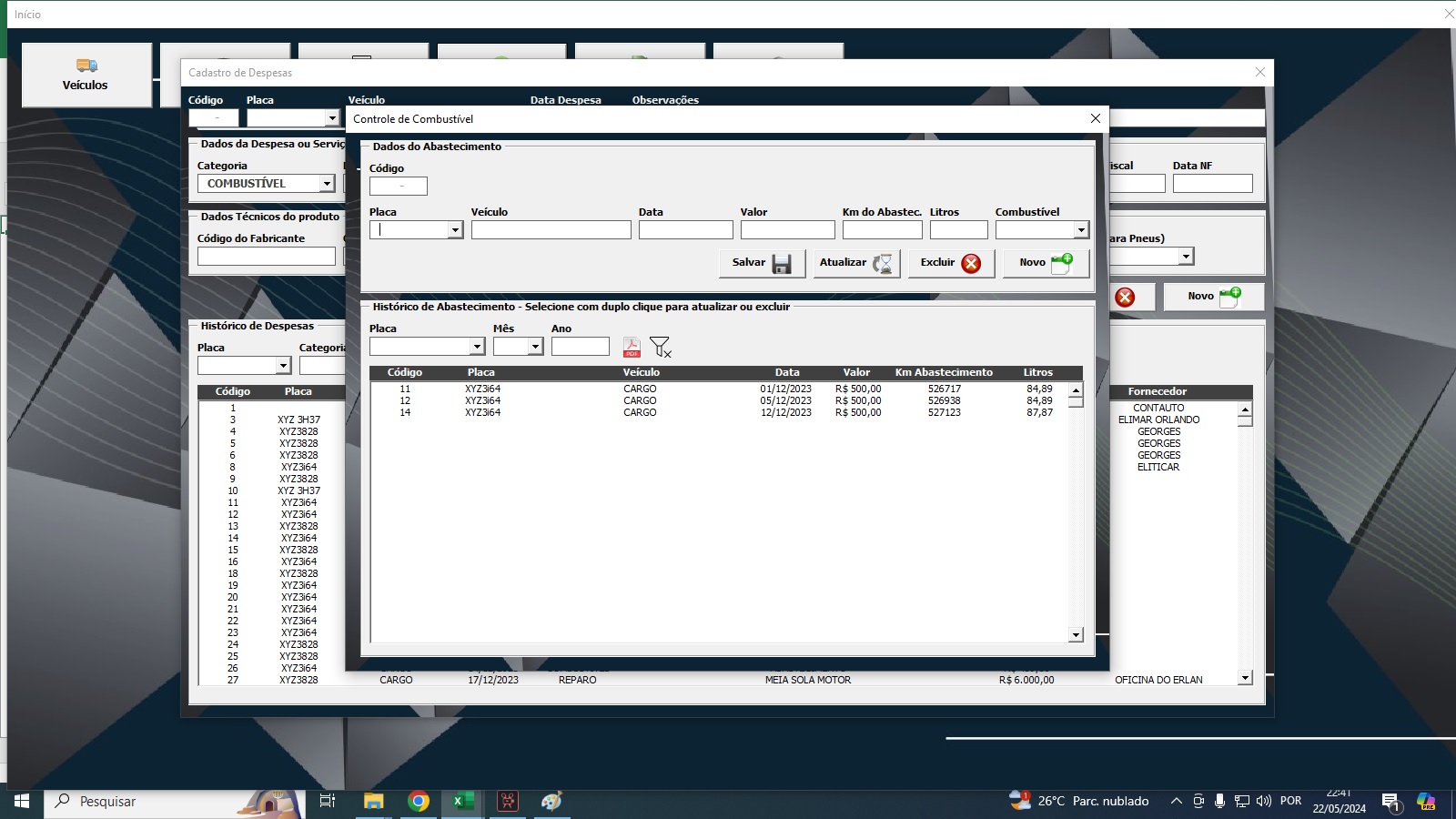 Planilha Controle de Fretes e Frotas - Imagem 3