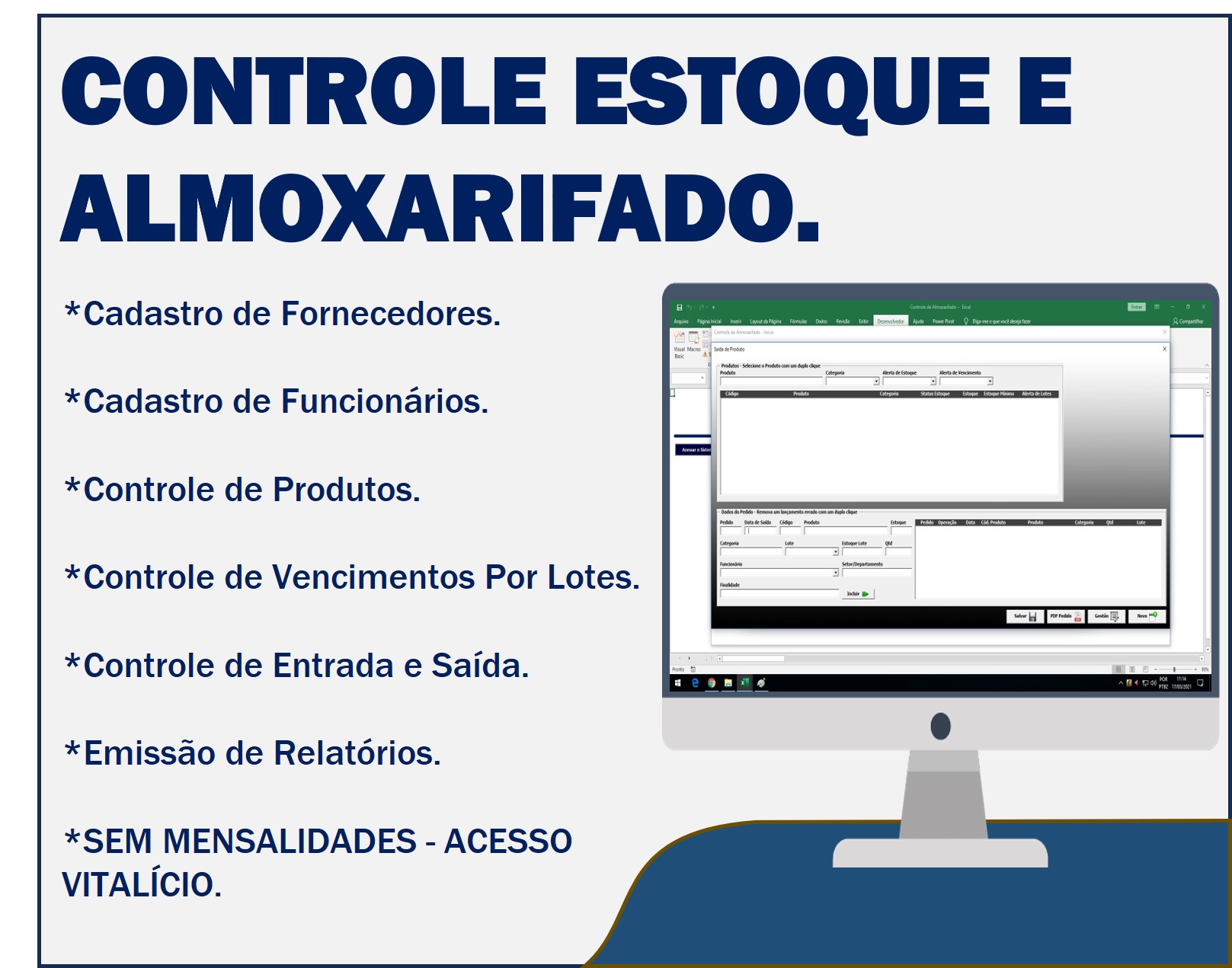 Planilha Controle de Estoque e Almoxarifado