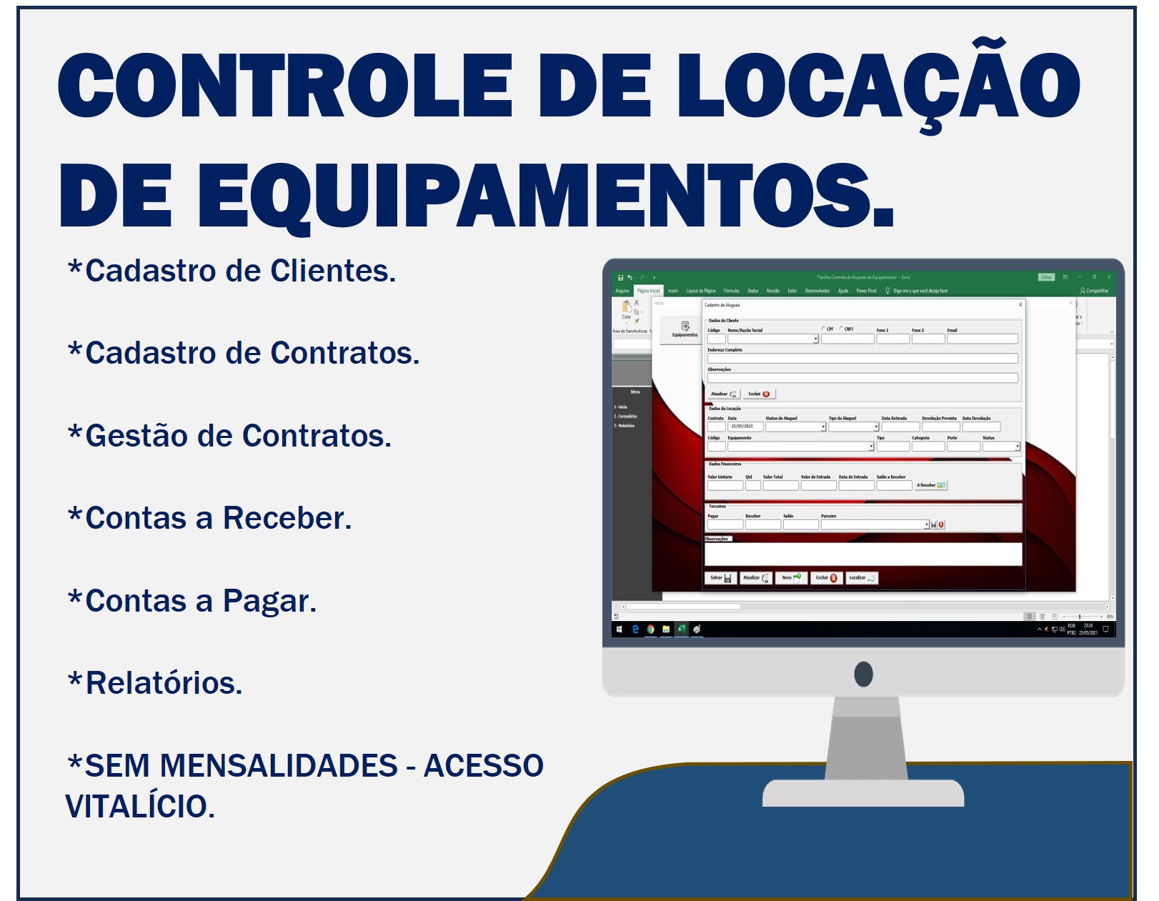 Planilha locação de equipamentos