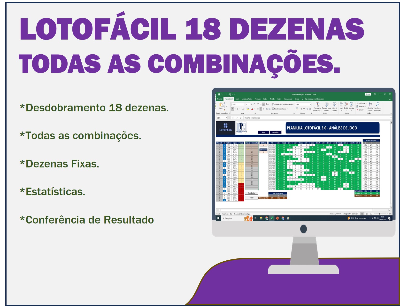 fechamento lotofácil 18 dezenas