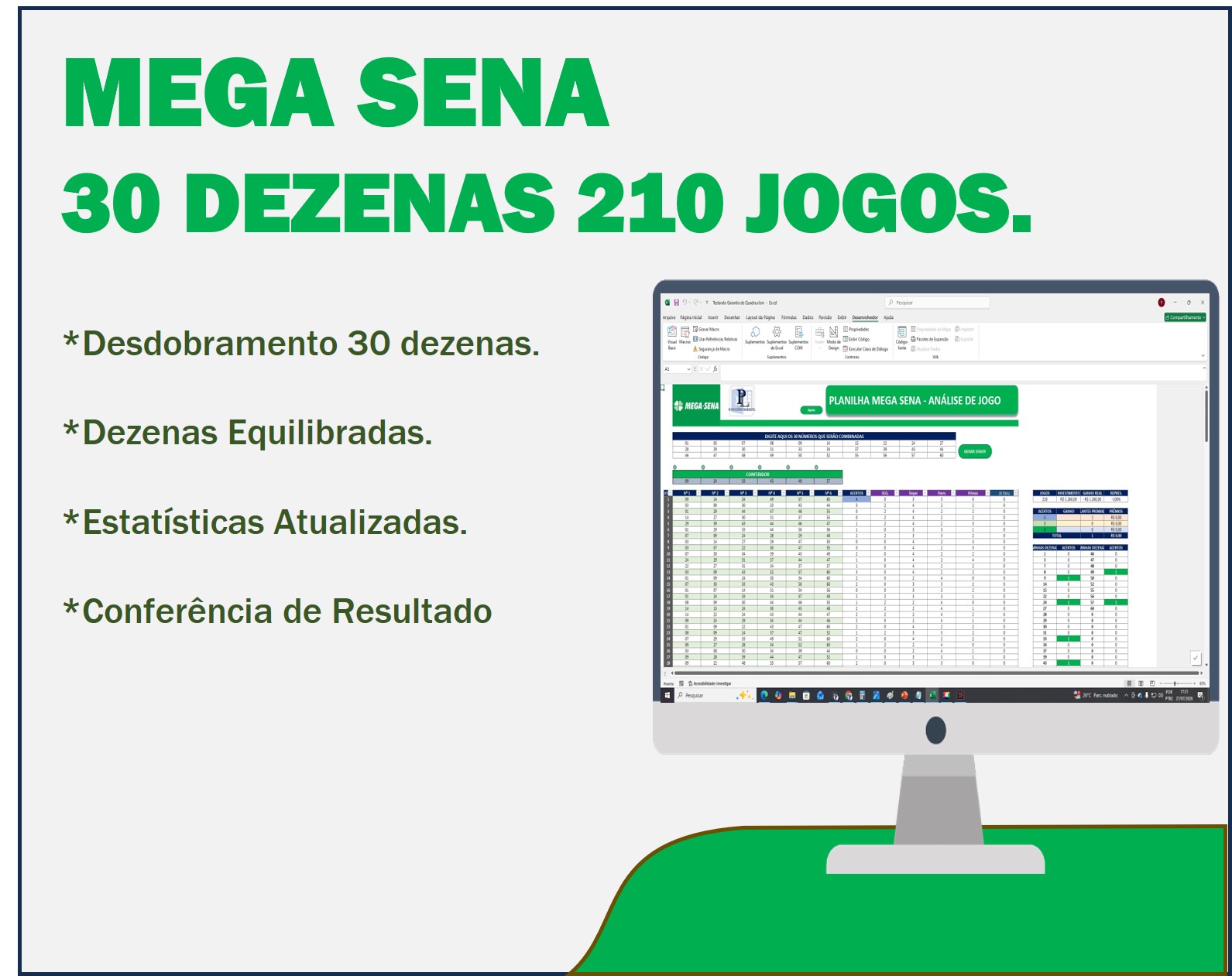 desdobramento mega sena 30 dezenas