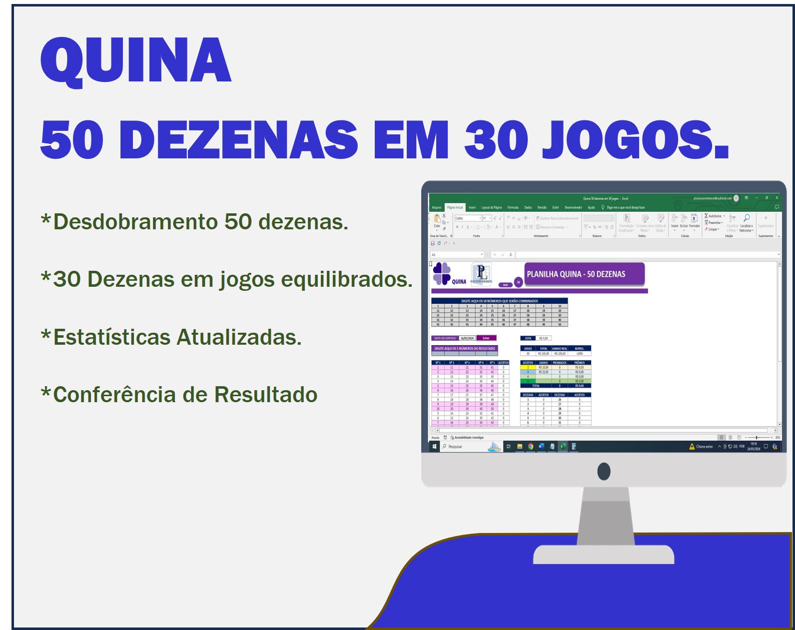 fechamento 50 dezenas quina