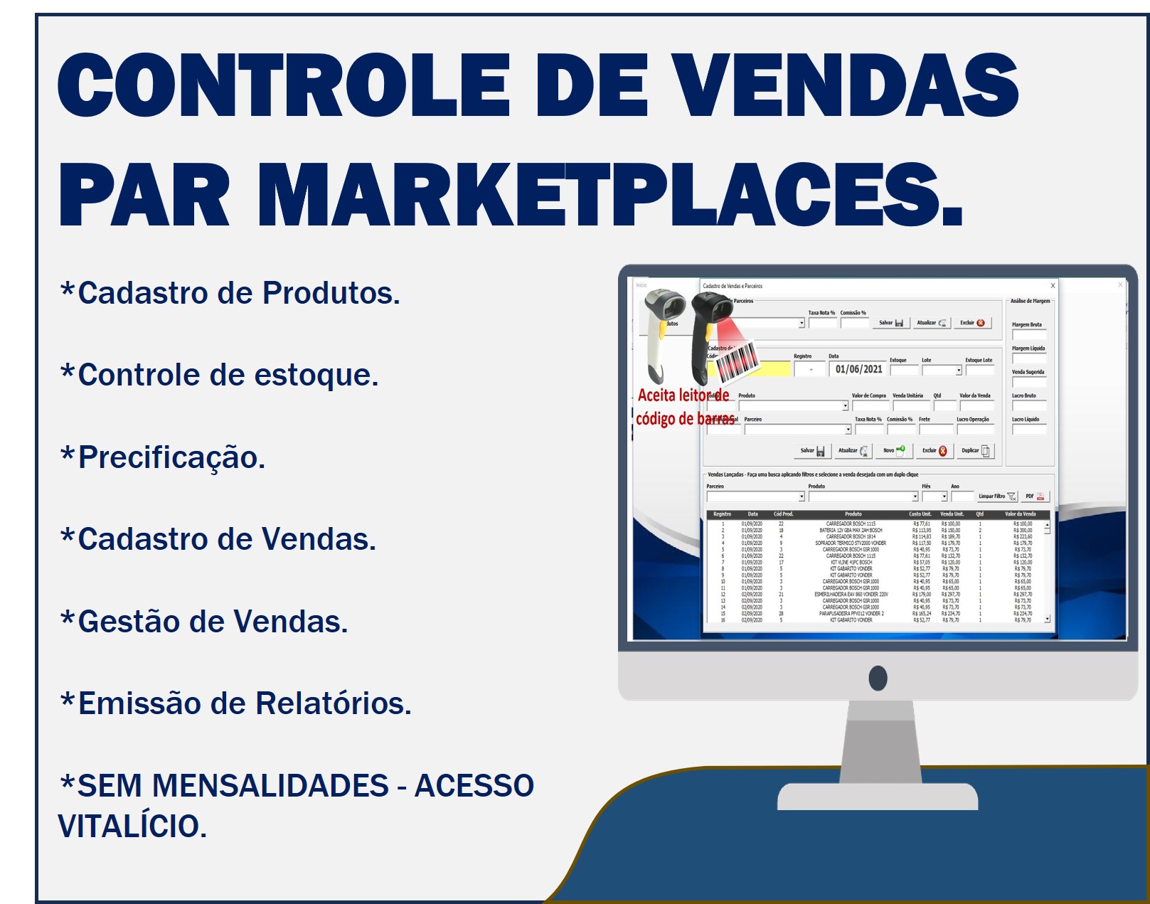 Planilha controle de vendas marketplace