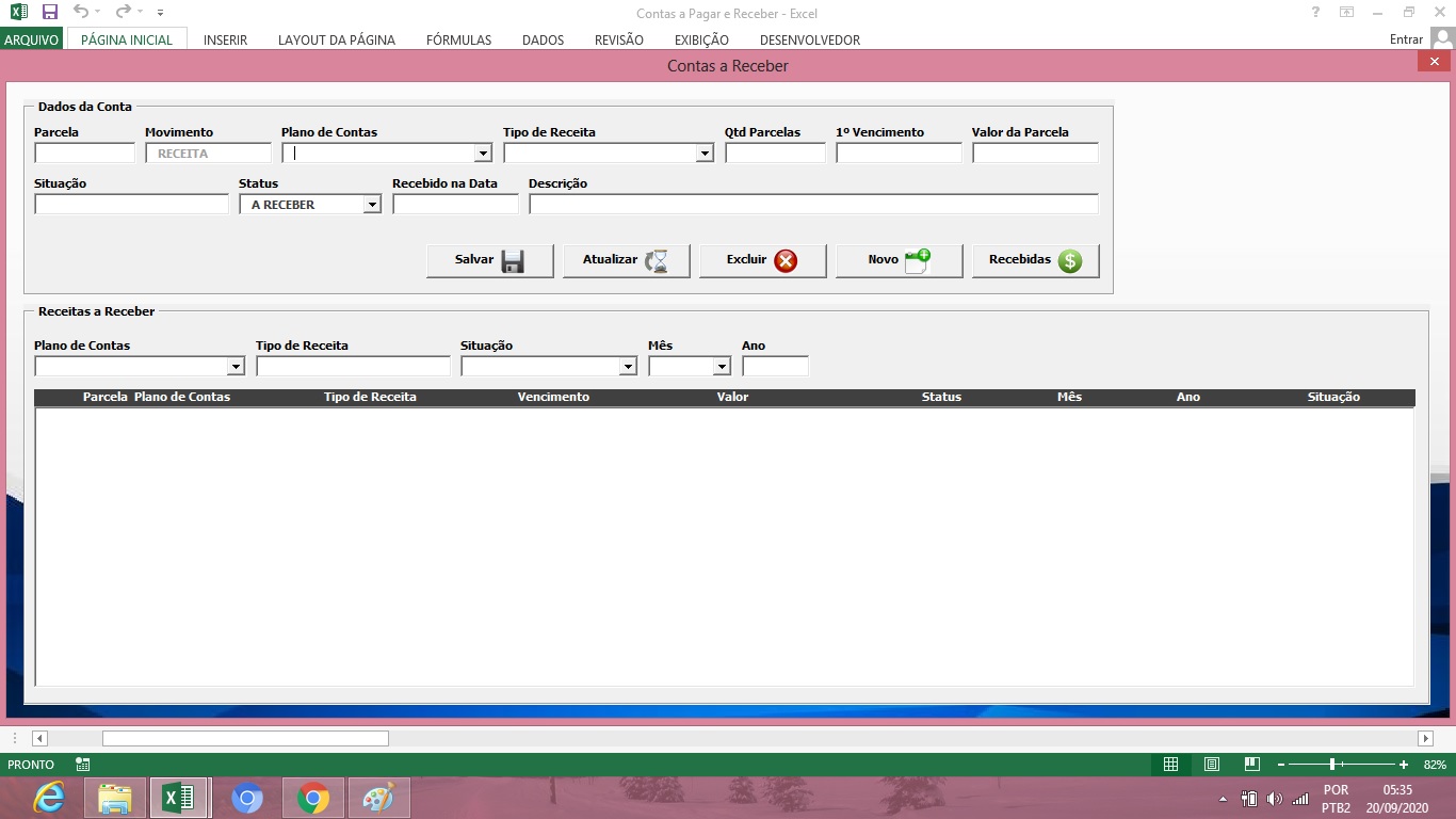 Planilha de Contas a Pagar e Receber em Excel - Imagem 2