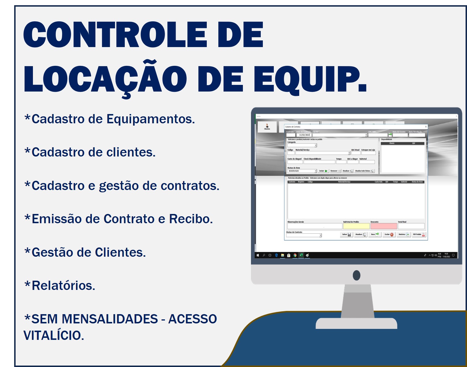 controle de locação de equipamentos