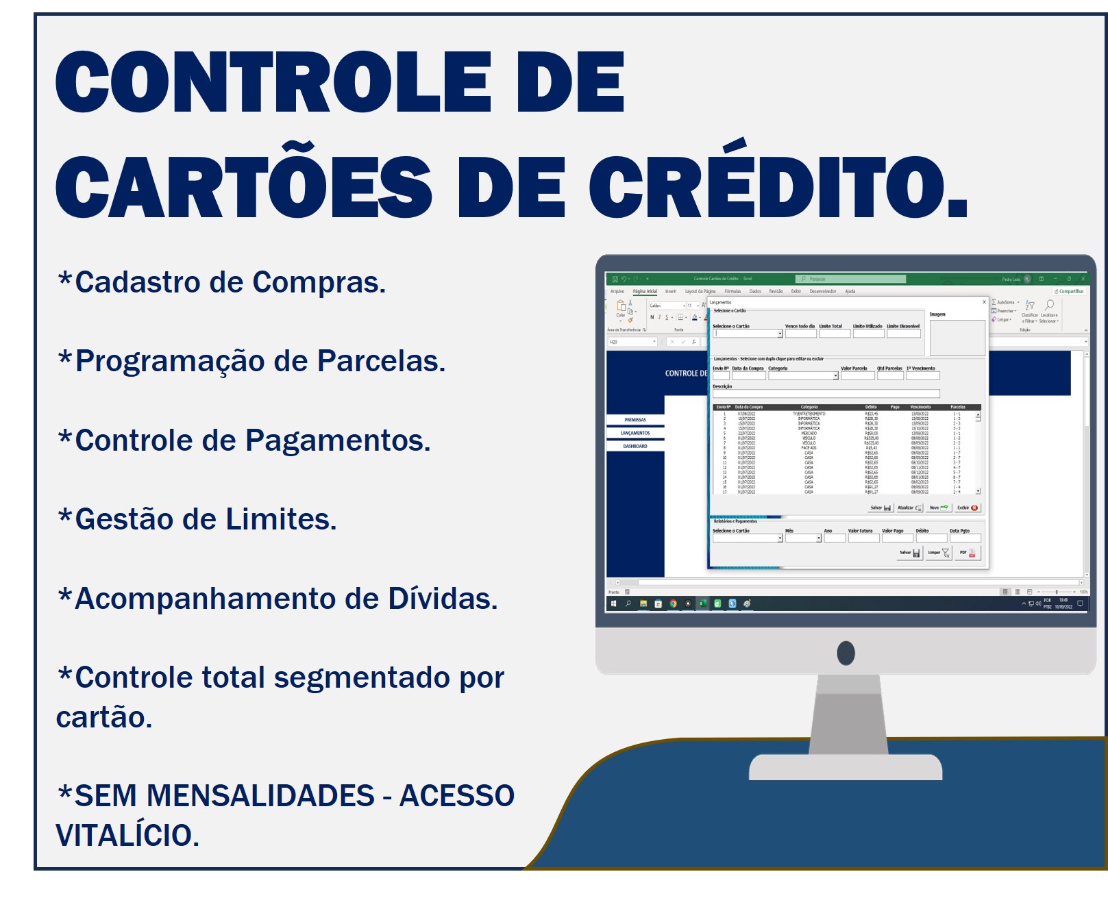 controle de cartões de crédito
