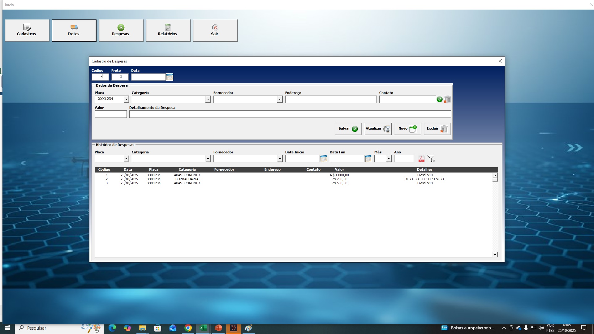 Controle de Fretes Simplificado