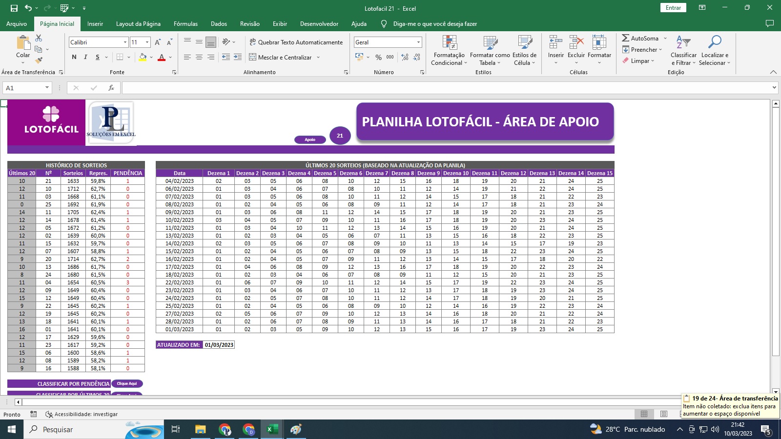 Lotofacil 21 dezenas