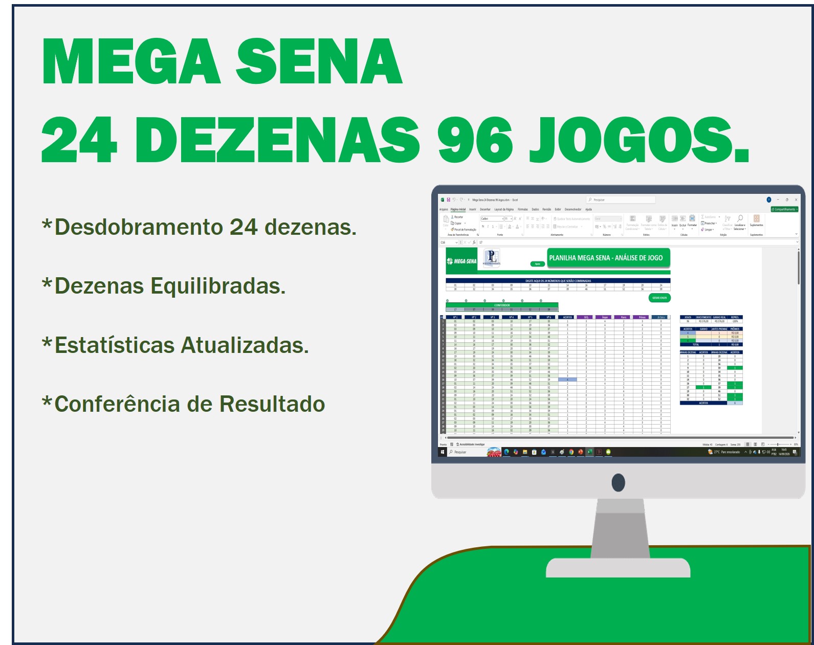 24 dezenas em 96 jogos mega sena
